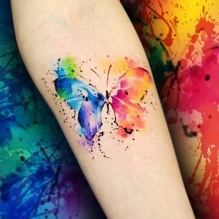 Watercolor tattoo style